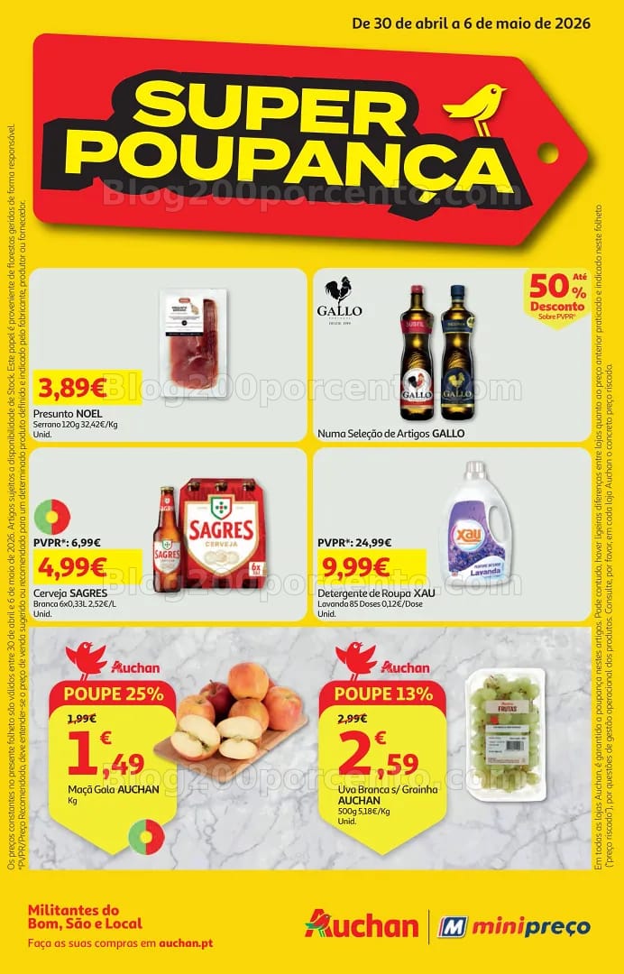 Antevisão Folheto MINIPREÇO - AUCHAN Promoções de 30 abril a 6 maio